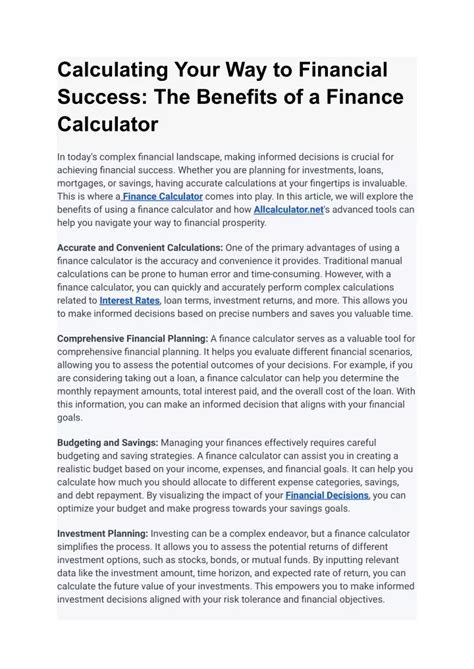 Calculating the Financial Success of Leonielomann