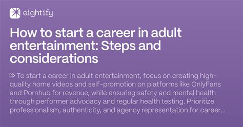 Guidance for Aspiring Adult Film Performers