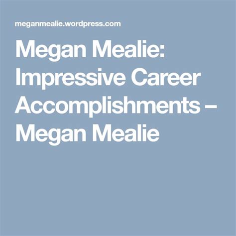 Megan Clark's Professional Career and Accomplishments