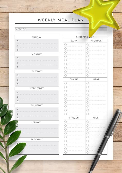 Plan Your Meals and Create a Shopping List