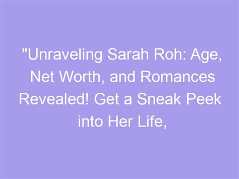 Unraveling Sarah's Life and Career